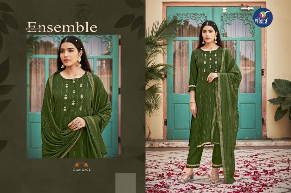 Vitara Riwaz Self Weaving Jacquard Kurti With Bottom Dupatta Collection